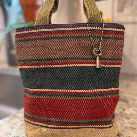 Fossil vintage Striped Multicolor Tote Bag - Picture 5 of 9